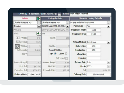 Create fast quotes with Drape and Blind Software. Inbuilt forms and pricing make it easy.