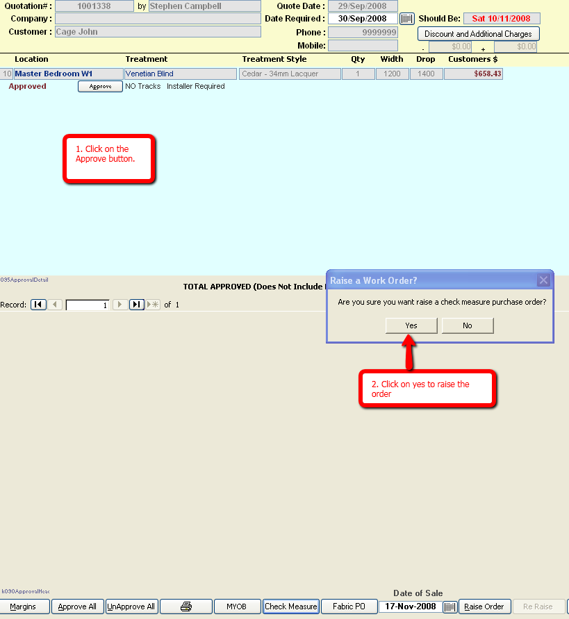 Drape and Blind Software also raises check measures orders for your installer