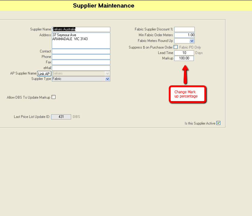 Drape and Blind software is flexible and allows you to manage your fabric markup percentages.